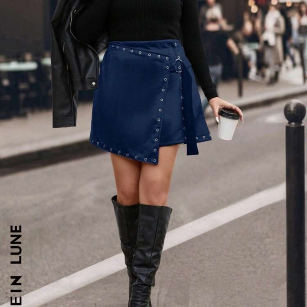SHEIN LUNE Plus Size Ring Buckle Eyelet Skirt 4XL/20